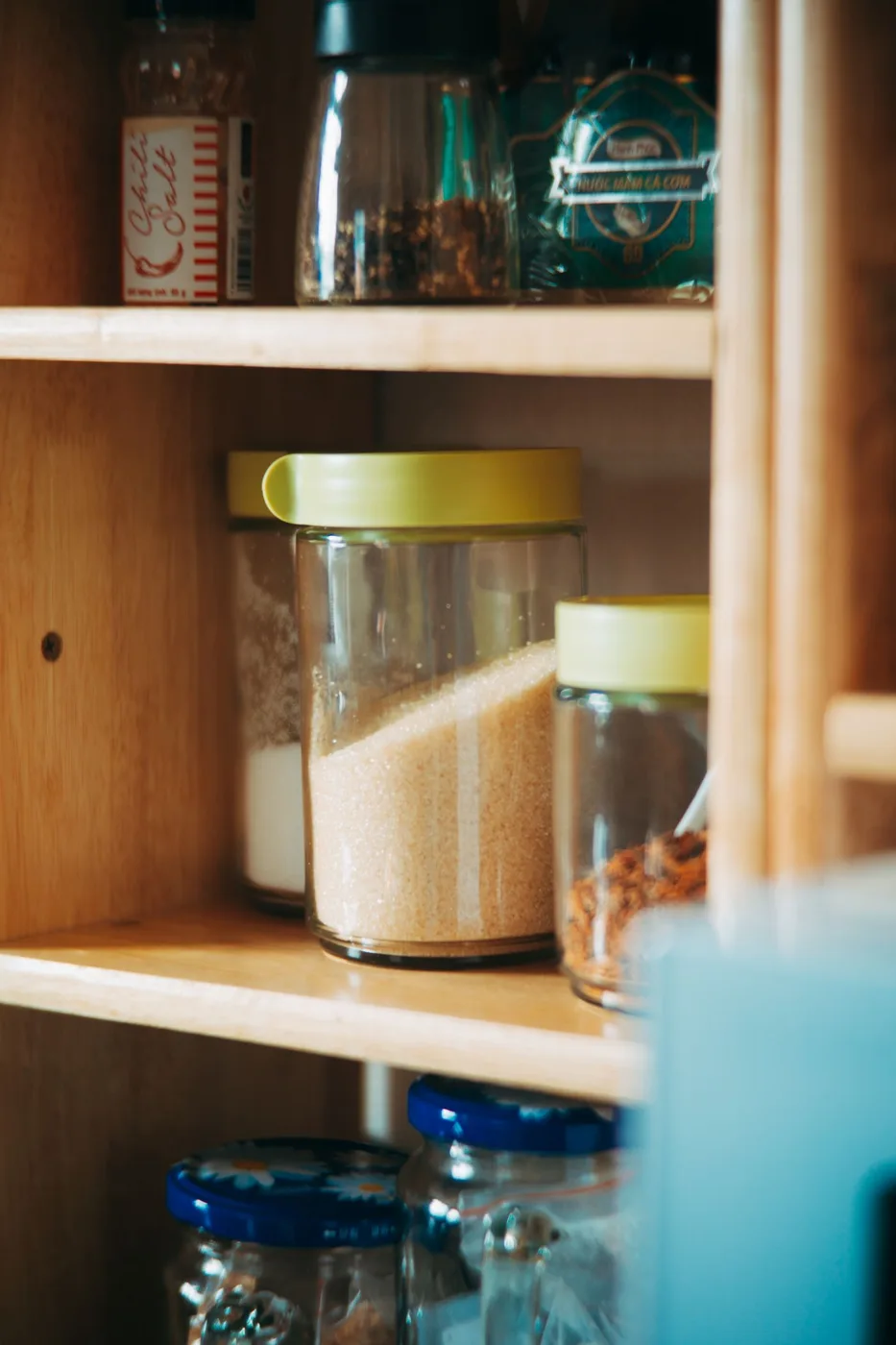 Shelves with Food in Jars